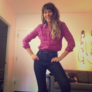 Pink and purple checkered shirt